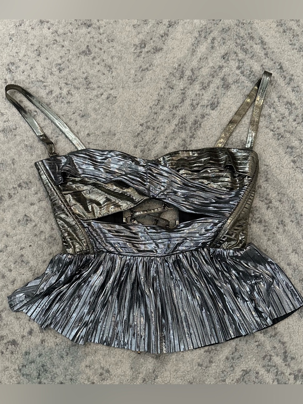 NWT ✨ Sabina Musayev Nibar Top in Gold & Silver